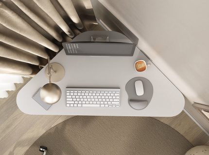Ambiente 2 Escrivaninha de Canto Trend - Branco com Olmo - Vista de cima (1)