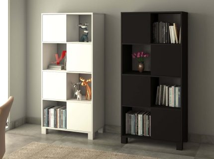 Ambiente Estante Wally Branco e Preto (1)