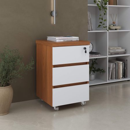 Ambiente Gaveteiro 3 Gavetas Y37 Freijó.Branco