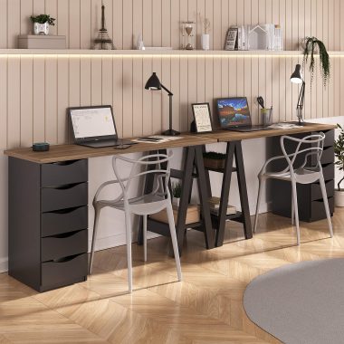 Conjunto 2 Escrivaninha Spirit Nogal.Preto