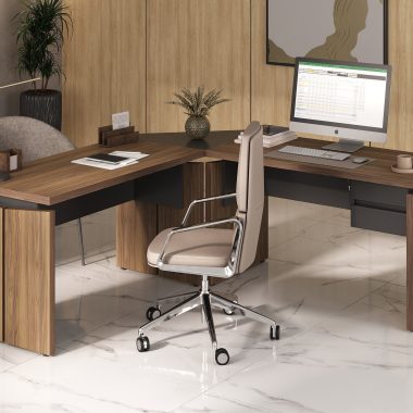 Conjunto 2 Mesa Operacional 1250 Y37 + Conexão + Gaveteiro Suspenso 2 Gavetas - (1) Ambientada