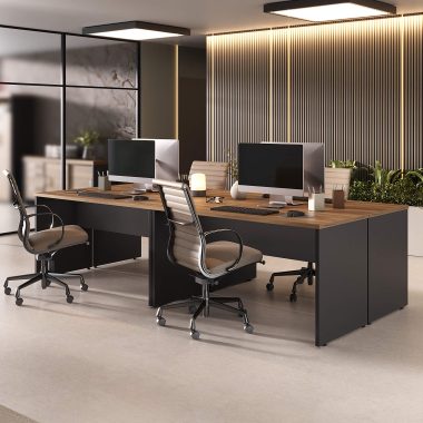 Conjunto 4 Mesa Lineare - Nogal.Preto