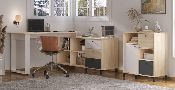 Conjunto Balcão Nordik e Escrivaninha Next – Ambientada Conjunto Balcão Nordik e Escrivaninha Next - Ambientada