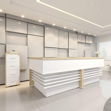 Conjunto Carvalho e Branco- 2 Balcões atendimento + Arquivo tamburato (1)