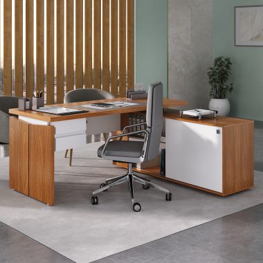 Conjunto Estação Gerencia Y37+ Gaveteiro Suspenso Freijo.Branco