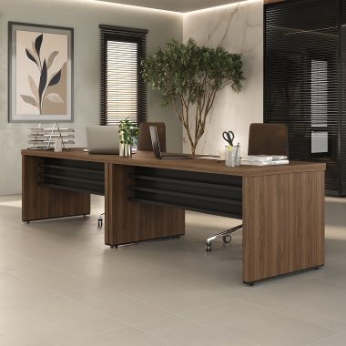 Conjunto Mesa Tamburato 1600 (2 mesas) Nogal.Preto - (1) Ambientada