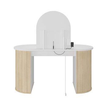 Escrivaninha Penteadeira Glamour Carvalho.Branco - (4) Traseira (1)