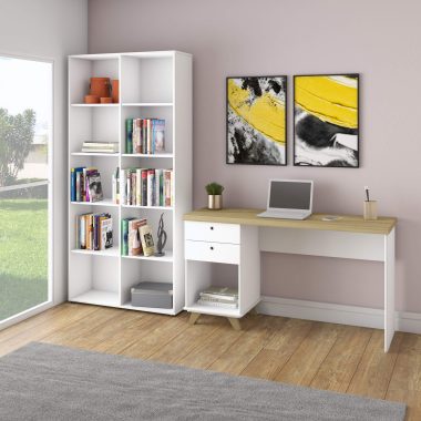 Escrivaninha Sky + Estante Clean 900x1878 olmo com branco (1)