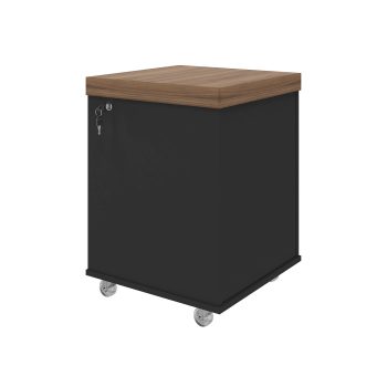 Gaveteiro Tamburato 3 Gavetas Nogal.Preto - (4) F.I. Ângulo