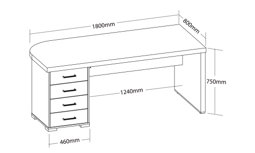 MESA TAMBURATO COM GAVETAS LE